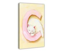Cat Alphabet Canvas Poster Wall Art Decor Print Picture Paintings for Living Room Bedroom Decoration 20x30inch(50x75cm)
