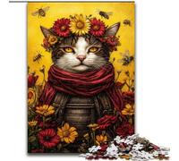 Cat Among Flowers JigsawPuzzle 1000 Pieces for Teenagers, for And 14 Years And over Brainteaser Family Games Christmas Birthday Gifts (50x75cm)