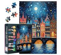 Cat and a River Collage Games -1000 Piece Jigsaw Puzzle for Adults - Abstract City House - Challenging Yet Relaxing Activity for Game Nights - Finished Size is 27.5" x 19.6"/70 * 50cm