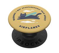 Cat and Airplanes For Aviation Lovers and Lover of Cats PopSockets Swappable PopGrip