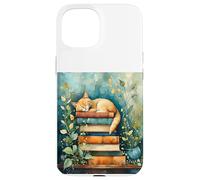 Cat and Books - Cute Cat Lover Case for iPhone 15