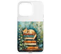 Cat and Books - Cute Cat Lover Case for iPhone 15 Pro Max