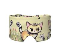 Cat and Butterfly Double-Sided Printed Eye mask, Soft and Light-Blocking, Suitable for Travel and Home
