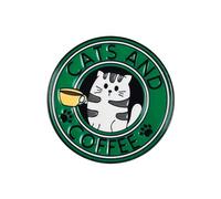 Cat And Coffee Lover Enamel Pin, Coffee Logo Parody Pin Brooch, Gift For Cute Cat Mom Caffeine Lover, Introvert Mood Brooches, Lazy Day Lapel Badge, Kawaii Kitten Paw Accessories