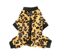 Cat and dog clothes, sweaters, four-legged clothes, autumn and winter fleece-lined coats, pet supplies, warm leopard print