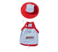 Cat And Dog Clothing Cute Summer Cool Tank Top And Sun Hat 2 Piece Set Traction Rope Loop UPF50+Dog And Cat Accessories Multiple Sizes Suitable For And Small Dogs yzG920 (Blue, 40cm)