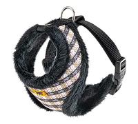 Cat and Dog Harness NIKITA FUR S, Breathable, Soft Eco-friendly Fur, Adjustable Girth, Tartan, Harness for small dog
