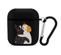 Cat And Dog Hug Trendy Bluetooth Earbuds Protector Cute Wireless Earbud Case Covers Compatible with Airpods 1/2