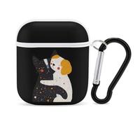 Cat And Dog Hug Trendy Bluetooth Earbuds Protector Cute Wireless Earbud Case Covers Compatible with Airpods 1/2