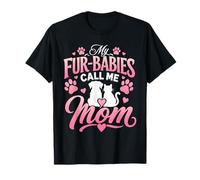 Cat and Dog Mom T-Shirt Fur Babies Call Me Mom T-Shirt