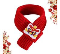 Cat and Dog Scarf, Pet Scarf | Year of the Snake Scarf for Pet | Fashionable New Year Cat Scarf for Warm Holidays, Red Warm Knitted Scarf for Dogs, Winter Pet Supplies