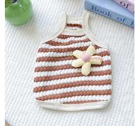 Cat and Dog Summer Strap Flower Vest Source Factory Direct Sales Wholesale (Summer Flower Tank Top - Brown and White, Large)