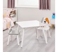 Cat and Dog Table and Chairs Liberty House Toys White One Size