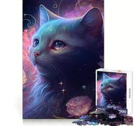 Cat And Flower Neon Jigsaw Puzzles 1000 Pieces for Adults Brain Stimulation Leisurely Pursuit Premium Cut Nice Gift (38x52cm)