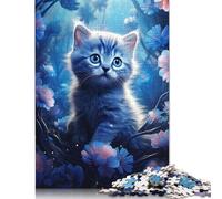 Cat And Flower Puzzles for Adults 500 Pieces Wooden Puzzles for Adults & Teenager Jigsaw Puzzles for Adult 500pcs (52x38cm)