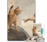 Cat And God's Hand Meme Adult Jigsaw 1000pcs (70x50cm) | A gift for puzzle lovers for winter afternoons for a quiet indoor challenge.