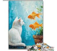 Cat And Goldfish Jigsaw Puzzles for Adults 1000 Piece Puzzle, Family Entertainment Toys Is Ideal As A Gift for The Whole Family (26x38cm)