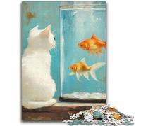 Cat And Goldfish Jigsaws 2000 Pieces for Adults,Challenging To Complete But Fun And Humorous Educational Game for Birthday (70X100cm)