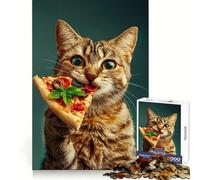 Cat And His Pizza Puzzles for Adults 1000 Puzzles Reasoning Skill Relaxed Leisure Sharp Cut Art Xmas Gift (50x75cm)