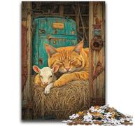 Cat And Lamb 1000 Piece Jigsaw Puzzles for Adults Gifts,Family Game Stress Reliever Difficult Challenge Secret Santa Gifts (50x75cm)