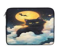 Cat And Moon Funny Laptop Sleeve Case with Double Zipper Trendy Protective Computer Cover 10-17 Inch