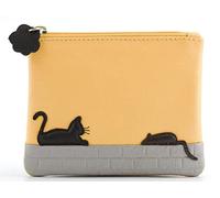 Cat and Mouse Ladies RFID Coin & Card Purse by Mala Leather (Yellow)