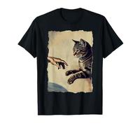Cat and Reaching Hand Vintage Michaelangelo Style Art T-Shirt