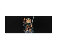 Cat And Soldier Large Gaming Mouse Pad with Stitched Edges Non-Slip Long Desk Pads for Office Home Keyboard