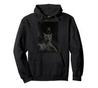 Cat and T Rex Realistic Dinosaur Chase Graphic Pullover Hoodie