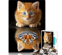 Cat And Tiger Jigsaws Puzzles 1000 Pieces for Adults Gifts,Challenging To Complete But Fun And Humorous Birthday Present,Gifts,Wall Art 50x75cm