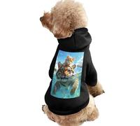 Cat And Tiger Swimming in Ocean Casual Pet Hoodie Clothes for Dog Cat Coat Outfit with Hat