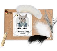 Cat Angel Cat Toy, Sturdy Long Wire with 4 Pendants for Changing with Feathers, Genuine Leather, Straps, Lovingly Handmade from Germany, Natural Cat Toy for Cats