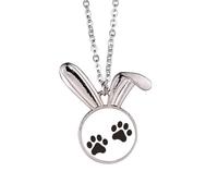 cat animal cute print outline footprint Rabbit Necklace Pendant Bunny Animal Jewelry Gift
