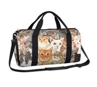 Cat Animals Sports Duffel Bags Cat Print Weekend Overnight Bag Casual Tote Holdall Travel Gym Luggage Duffel Bag for Kids Girls Boys Women Men