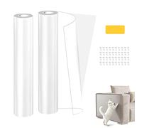 Cat Anti Scratch Tape 15.748" x 196.85" Cat Furniture Protector Tape Transparent Sticky Paws Tapes Sofa Protector Stop Cats Scratching Furniture from Pets Wear-Resistant for Carpet, Sofa, Couch, Door
