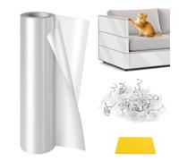Cat Anti Scratch Tape, Door Protector from Dog Scratching,Sofa Cat Scratch Protector & Protectors from Pets - 20CM*3M Transparent Anti Scratch Furniture Protector with 30 Pins for Couch,Carpet,Doors