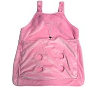 Cat Apron for Cuddling, Pink Plush Hands-Free Pet Carrier, Anti-Scratch and Anti-Shedding Protection, 4 Interactive Holes, 27.56 x 23.62 in, Soft Kitten Sleeping Bag for Indoor Use