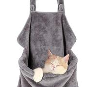 Cat Apron, Plush Pet Sleeping Bag for Napping,Soft Cat Chest Carrier - Adjustable Velvet Sling for Kittens & Small Cats, Includes Calming Chew Toy, Machine Washable