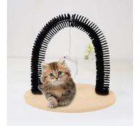 Cat Arch Grooming Brush - 2-in-1 Cat Scratcher for Shedding | Interactive Massage Brush for Indoor Cats | Face & Body Scratch Board, Cat Scratchers for Indoor Cats (Yellow)