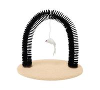 Cat Arch Self Groomer, Cat Brush with Scratching Cardboard Hair Face Back Brush for Grooming with Toys Scratcher Massager Comb Station Interactive Toy for Indoor Cats Cute YzM833 (D, A)