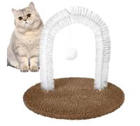 Cat Arch Self Groomer, Cat Grooming Toy Face Scratchers, Kitten Hair Remover Brush with Interactive Ball, Shedding Post Pet Accessories for Indoor Home