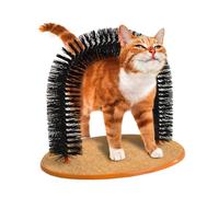 Cat Arch Self-Groomer, Scratching Brush for Face and Back, Comfortable Accessories for Grooming Kittens, Massager for Pets, Easy to Clean Scratching Pad, Relaxing