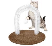 Cat Arch Self Groomer | Self Grooming Arch Cat Brush - Hair Remover Post with Scratching Pad & Interactive Ball Pet Supplies for Home Apartment