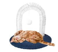 Cat Arch Self Groomer, Self Grooming Arch Cat Brush, Shedding Tool with Interactive Ball, Pet Accessories Kitten Massage Toy for Face Head Back