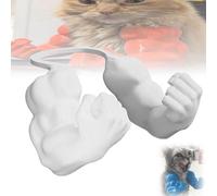 Cat Arms, Creative Cat Muscle Arms, 3D Printed Cat's Neck Arms With Muscle, Novel Cat's Arms Clenched With Fists, for Pet Birthday Party Supplies Halloween Costume Accessories(White)