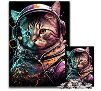 Cat As An Astronaut 1000 Piece Jigsaw Jigsaw Puzzles for Adults Family Fun Activity Brain Challenge for Teenager 1000 PCS(38x26cm)
