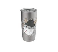 Cat as Viking with Axe Stainless Steel Insulated Tumbler