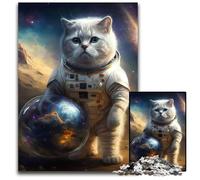 Cat Astronaut 1000 Piece Jigsaw Puzzles for Adults Puzzles for Adults for Teenagers Family Game Night BrainChallenging Gift Idea 1000 PCS(38x26cm)