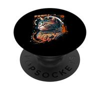 Cat Astronaut Helmet Sci Fi Space Illustration PopSockets Adhesive PopGrip
