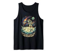 Cat Astronaut One Giant Leap Space Feline Moon Adventure Tank Top